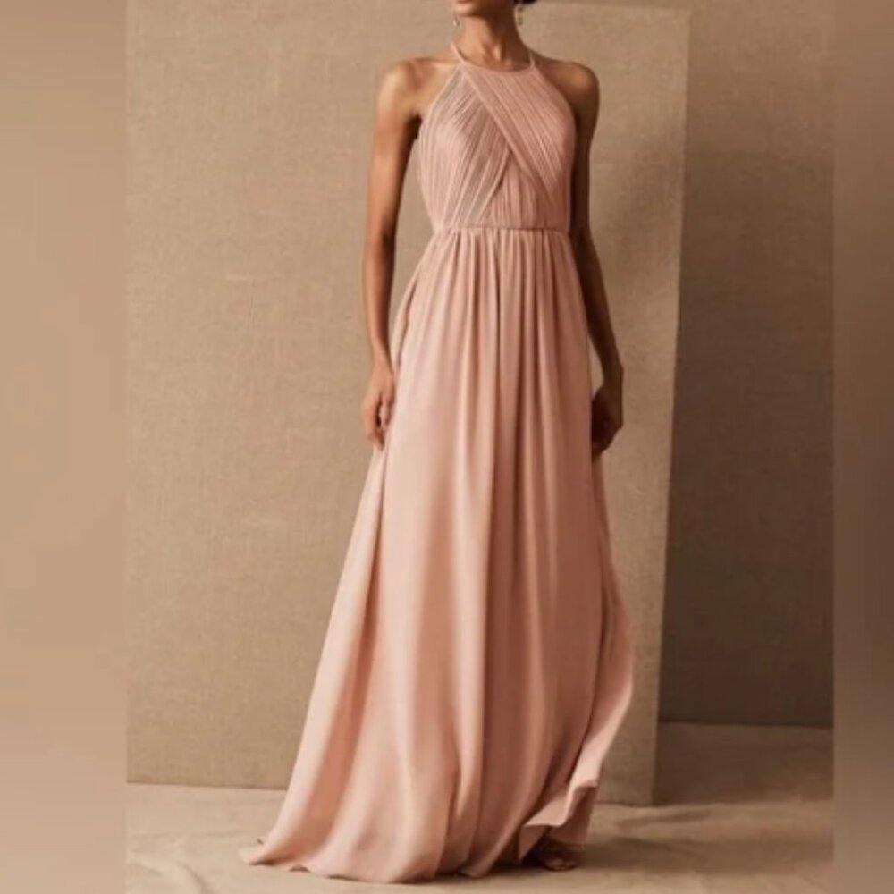 BHLDN Madrie Mauve Pink Halter Maxi‎ Dress Size 6